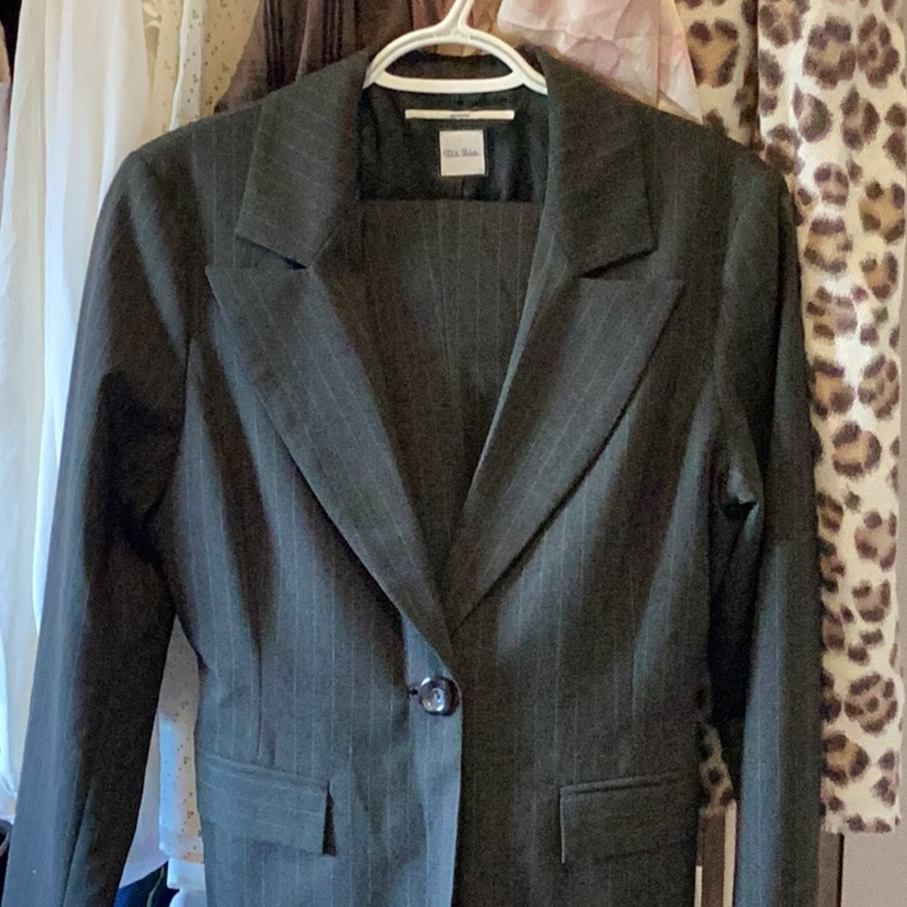 Aritzia Brown Green Pinstripe Women's Suit